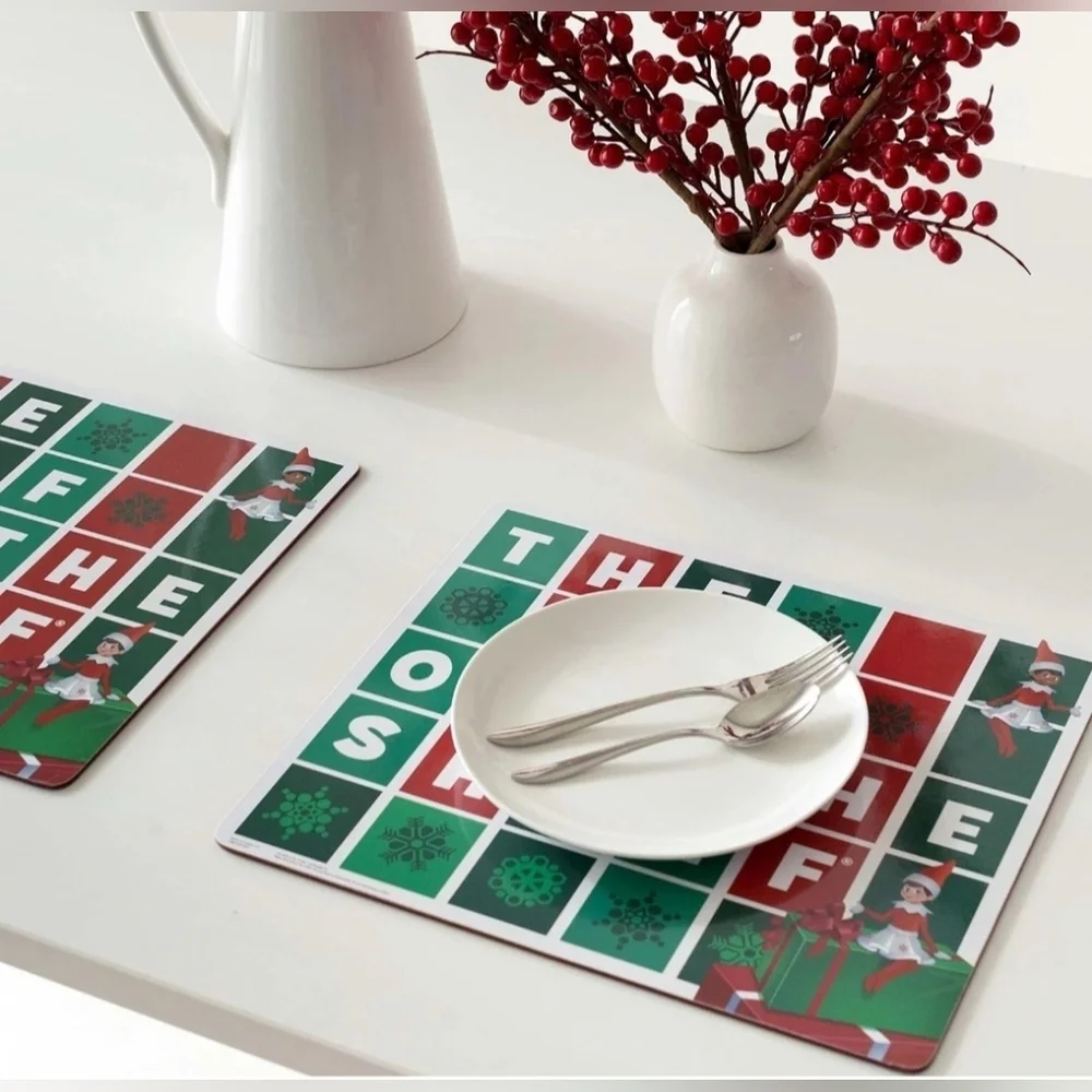 NWT original Elf on the Shelf Christmas Cork Placemat, set of 4